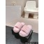 Chanel Gold Pearl CC Logo Shearling Platform Mules Pink 2024