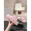 Chanel Gold Pearl CC Logo Shearling Platform Mules Pink 2024