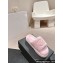 Chanel Gold Pearl CC Logo Shearling Platform Mules Pink 2024