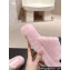 Chanel Gold Pearl CC Logo Shearling Platform Mules Pink 2024