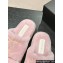 Chanel Gold Pearl CC Logo Shearling Platform Mules Pink 2024