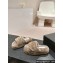 Chanel Gold Pearl CC Logo Shearling Platform Mules Gray 2024
