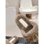 Chanel Gold Pearl CC Logo Shearling Platform Mules Gray 2024