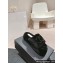 Chanel Gold Pearl CC Logo Shearling Platform Mules Black 2024