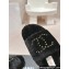 Chanel Gold Pearl CC Logo Shearling Platform Mules Black 2024