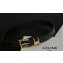 Celine Les Cuirs Celine Double Bracelet Dark Olive in Calfskin and Brass with Gold Finish 2024