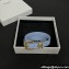 Celine Les Cuirs Celine Double Bracelet Pale Blue in Calfskin and Brass with Gold Finish 2024