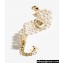 Chanel Metal, Glass Pearls & Resin Bracelet ABD703 Gold & Pearly White 2024