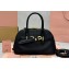 Miu Miu Aventure nappa leather top-handle bag 5BB169 Black 2024