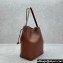 The Row Belvedere leather shoulder bag Brown