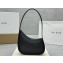 The Row Half Moon Bag in Grained leather Black