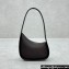 The Row Half Moon Bag in Grained leather Coffee