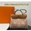 Hermes Herbag Zip 31 bag Brown with Silver Hardware in H Plume canvas with "Circuit 24" motif (Full Handmade)
