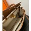 Hermes Herbag Zip 31 bag Brown with Gold Hardware in H Plume canvas with "Circuit 24" motif (Full Handmade)