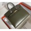Hermes Birkin 25/30 In Original Box Leather Olive Green with Gold/Silver Hardware (Full Handmade)