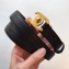Chanel Width 2.5cm Leather Belt Black/Date Red with Golden CC Logo