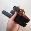 Chanel Width 2.5cm Leather Belt Black/Date Red with Golden CC Logo
