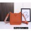 Hermes Mini Evelyne Bag In Original Togo Leather Orange with Silver Hardware (Machine Made)