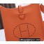 Hermes Mini Evelyne Bag In Original Togo Leather Orange with Silver Hardware (Machine Made)