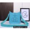 Hermes Mini Evelyne Bag In Original Togo Leather Macaron Blue with Gold Hardware (Machine Made)