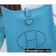 Hermes Mini Evelyne Bag In Original Togo Leather Macaron Blue with Gold Hardware (Machine Made)