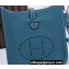 Hermes Mini Evelyne Bag In Original Togo Leather Dneim Blue with Gold Hardware (Machine Made)