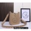 Hermes Mini Evelyne Bag In Original Togo Leather Apricot with Silver Hardware (Machine Made)