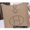 Hermes Mini Evelyne Bag In Original Togo Leather Apricot with Silver Hardware (Machine Made)