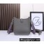Hermes Mini Evelyne Bag In Original Togo Leather Gray with Silver Hardware (Machine Made)