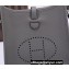Hermes Mini Evelyne Bag In Original Togo Leather Gray with Silver Hardware (Machine Made)