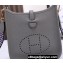 Hermes Mini Evelyne Bag In Original Togo Leather Gray with Gold Hardware (Machine Made)