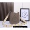 Hermes Mini Evelyne Bag In Original Togo Leather Elephant Gray with Silver Hardware (Machine Made)