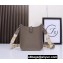 Hermes Mini Evelyne Bag In Original Togo Leather Elephant Gray with Silver Hardware (Machine Made)
