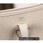 Hermes Mini Evelyne Bag In Original Togo Leather White with Gold Hardware (Machine Made)