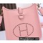 Hermes Mini Evelyne Bag In Original Togo Leather Pink with Gold/Silver Hardware (Machine Made)