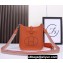 Hermes Mini Evelyne Bag In Original Togo Leather Orange with Silver Hardware (Machine Made)