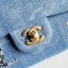 Chanel Embroidered Denim, Sequins & Silver-Tone Metal Classic Handbag A01112 Blue 2023