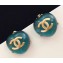 Chanel CC Glass Stud Clip-on Earrings Green 2018