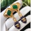 Chanel CC Logo Heart Short Earrings Green/Gold/Black 2018