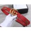 Gucci GG Buckle Calfskin Belt with Charms 38mm Width Red  
