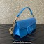Valentino Locò Shoulder Bag In Calfskin Leather With Enamel 6031 Blue 2023