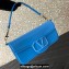 Valentino Locò Shoulder Bag In Calfskin Leather With Enamel 6031 Blue 2023