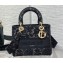 Lady Dior Medium D-Lite Bag in Macramé-Effect Embroidery Black 2022