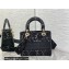 Lady Dior Medium D-Lite Bag in Macramé-Effect Embroidery Black 2022