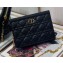 Dior Caro Zipped Pouch with Chain Bag in Supple Cannage Calfskin Black 2022