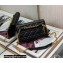 Dior Caro Belt Pouch with Chain Bag in Supple Cannage Calfskin Black 2022