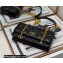 Dior Caro Belt Pouch with Chain Bag in Supple Cannage Calfskin Black 2022