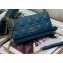 Dior Caro Belt Pouch with Chain Bag in Supple Cannage Calfskin Azure Blue 2022
