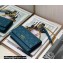 Dior Caro Belt Pouch with Chain Bag in Supple Cannage Calfskin Azure Blue 2022