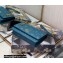 Dior Caro Belt Pouch with Chain Bag in Supple Cannage Calfskin Azure Blue 2022